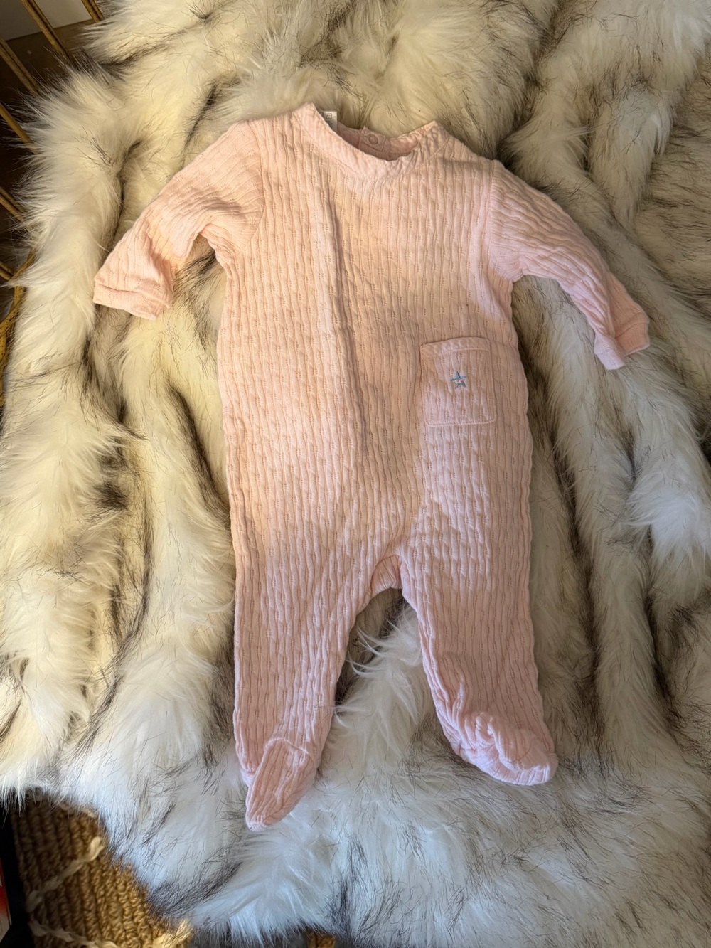 Tommy Hilfiger Pink Quilted Baby Footie One-Piece